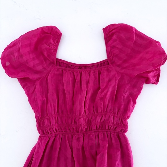 NWOT Anthropologie Francesca Tiered Midi Dress Size Medium Petite. Hot pink - Picture 12 of 14